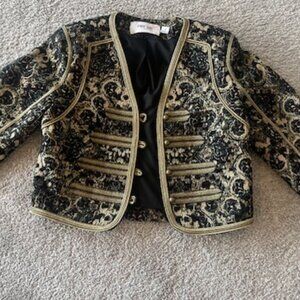 Per Se Brocade Jacket with Gold Piping, Size 2